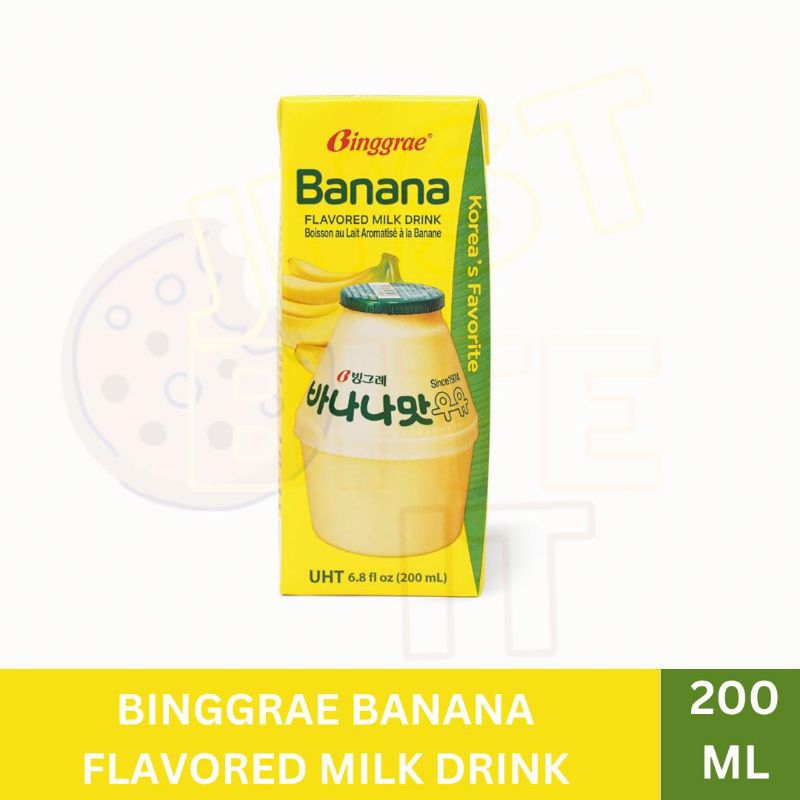 

BINGGRAE BANANA FLAVORED MILK DRINK 200 ML - MINUMAN SUSU RASA PISANG BINGGRAE KOREA 200 ML