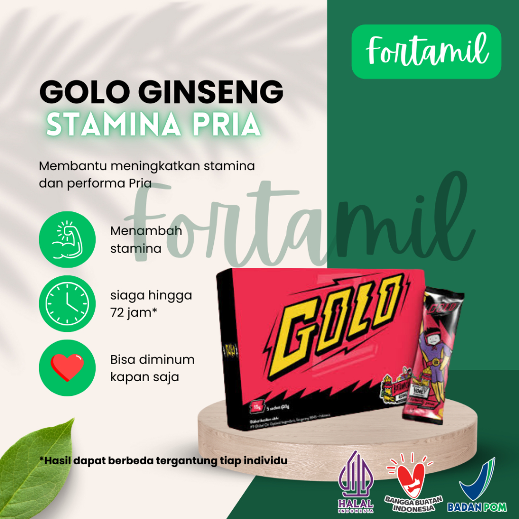 

Golo Ginseng Minuman serbuk botanical rasa royal jelly dan pisang