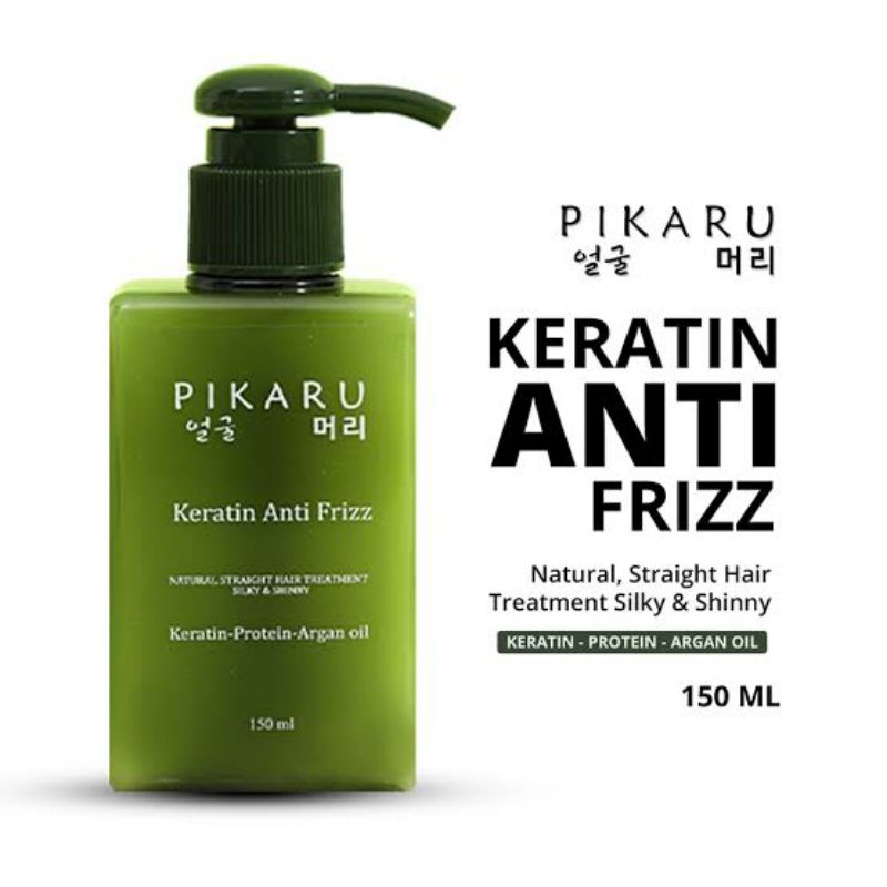 PIKARU KERATIN FRIZZ PERAWATAN MELURUSKAN RAMBUT PRIA DAN WANITA MELEMBUTKAN RAMBUT KERING IKAL