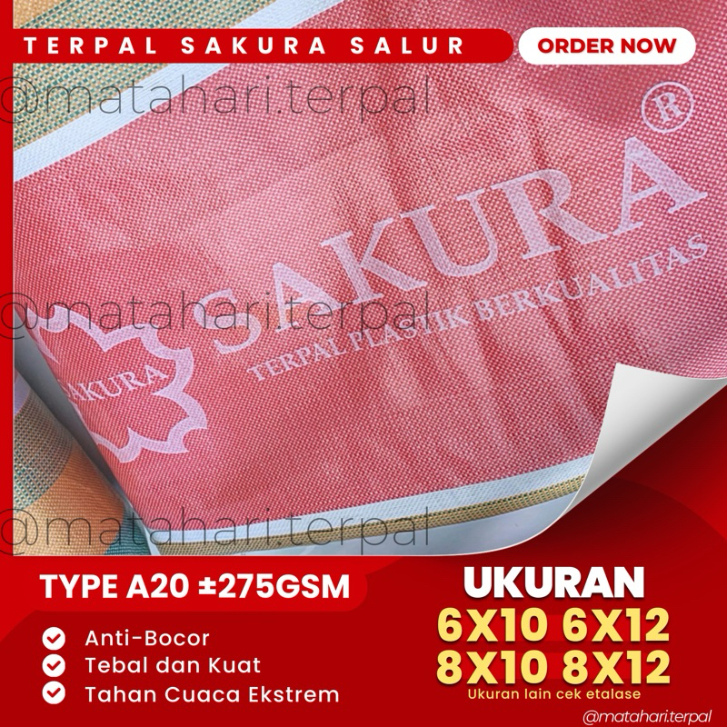Terpal Sakura Salur Silver Ukuran 6x10 6x12 8x10 8x12 Terpal Truk Bahan Tebal dan Kuat Cocok Untuk P