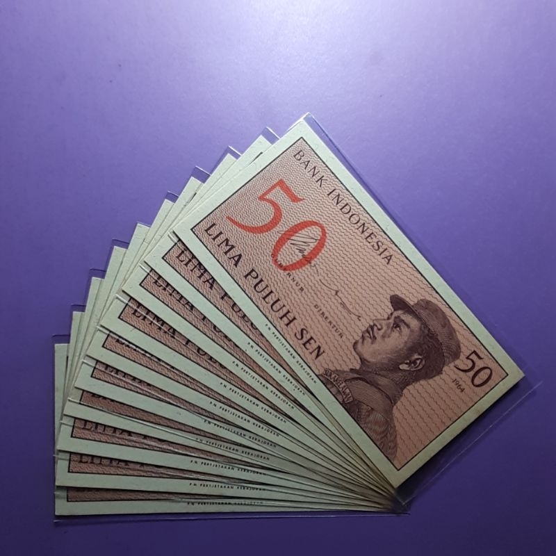 uang kuno 50 sen dwikora tahun 1964