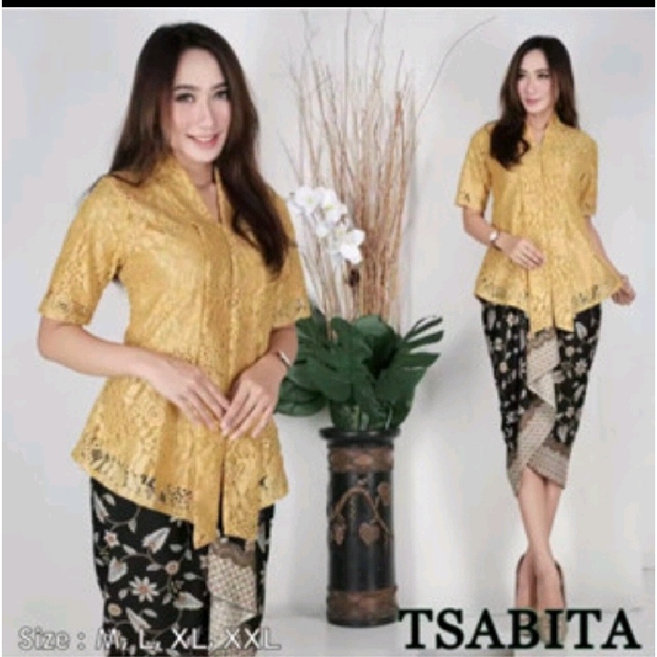 Setelan & Atasan Kebaya Natal Kebaya Floy Lengan Pendek Kebaya Pesta Atasan Kebaya Brokat