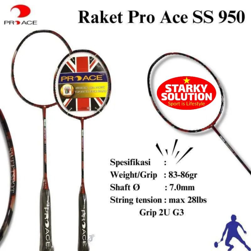 Raket Badminton PRO ACE SS950 Sweet Spot Bulutangkis Racket PROACE SS 950 Original