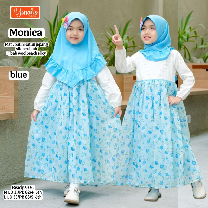 [ ata.id kids ] Monica Gamis Anak Motif Free Hijab By Yonakis