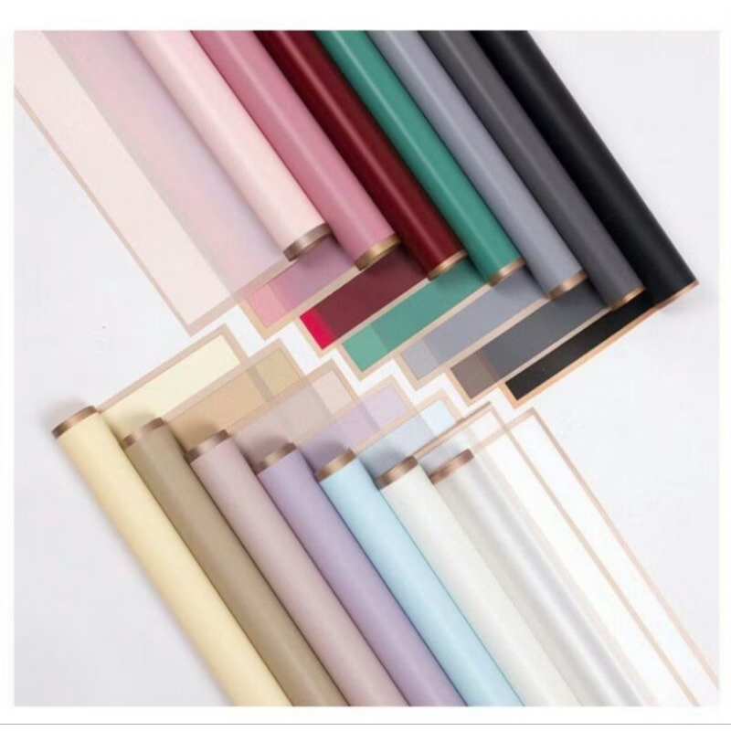 

[5 Lembar] Kertas Buket Gold Line/Cellophane Wrap/Cellophane Flower Wrapping