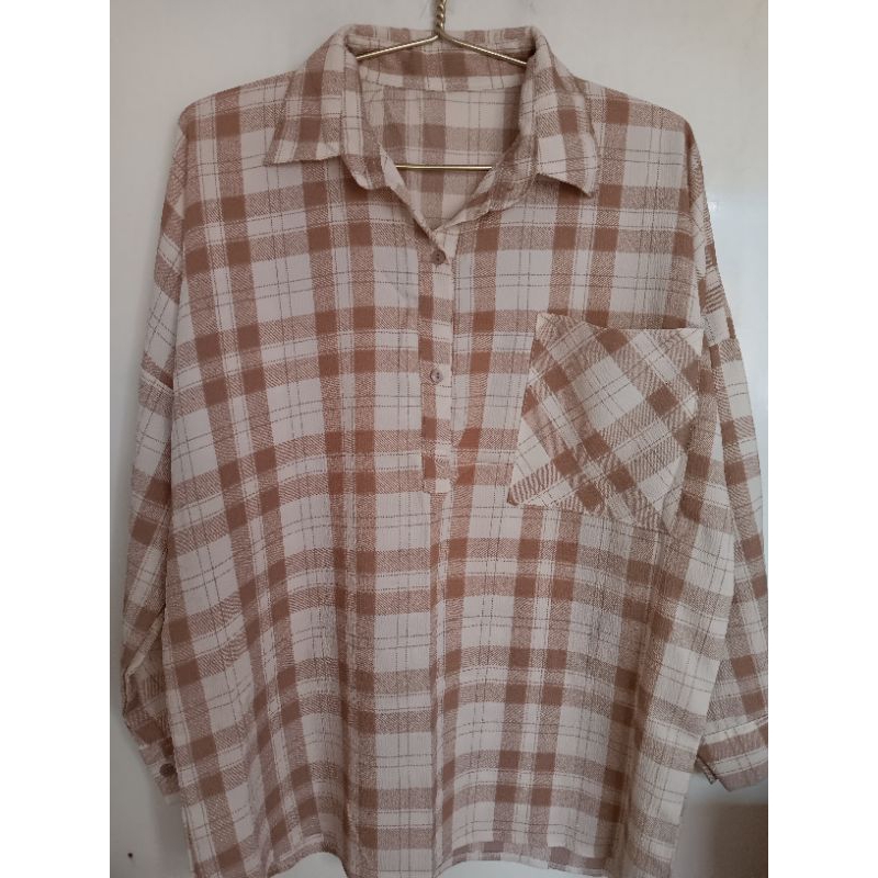 Kemeja Kotak Crinkle