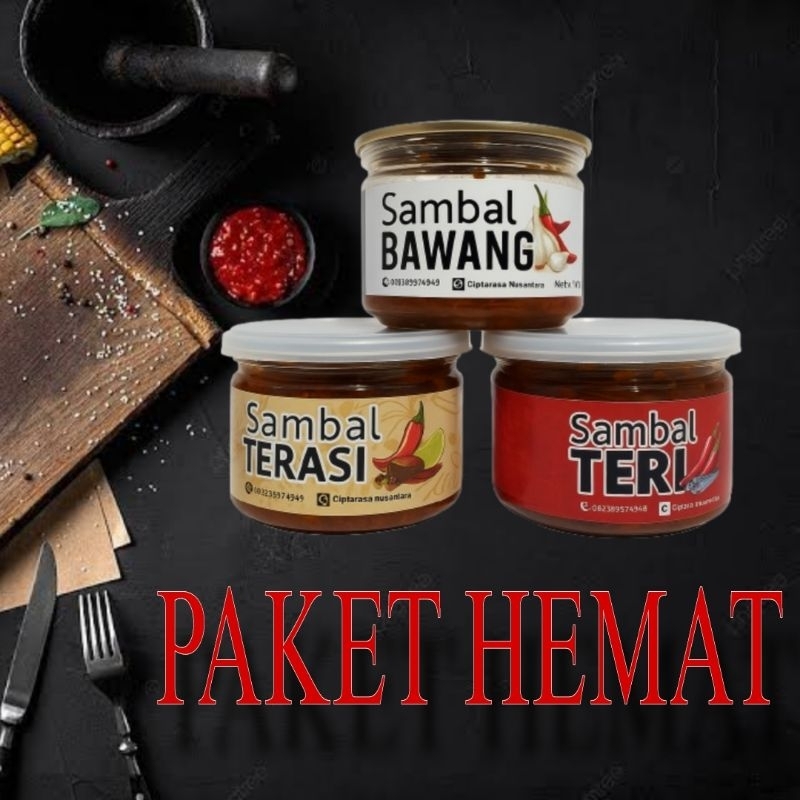 

Cipta rasa - Paket hemat Sambel 3 Varian rasa 150g