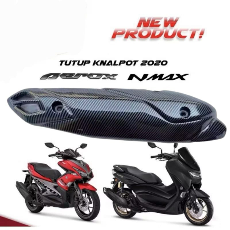 Cover Tutup knalpot carbon Nmax new Aerox new tahun 2020 Nmax new abs aerox new abs