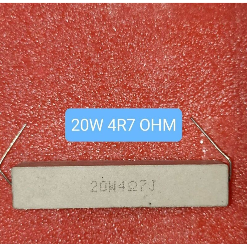 RESISTOR KAPUR 20W 4R7 OHM 20WATT 4.7 OHM 20 WATT 4R7OHM RESISTOR TAHANAN 20W 4,7