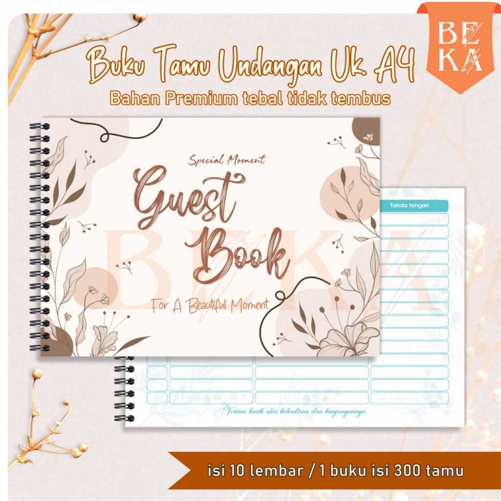 

Buku Tamu Undangan Nikah A4 - Isi 10 Lembar | Wedding Guest Book Premium Jilid Spiral