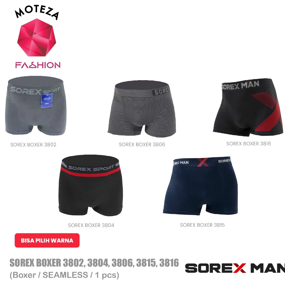 Sorex Man CD 382  384  386  3815  3816  3817  3819 Celana Dalam Pria Laki  Sport Seamless Boxer  BIS