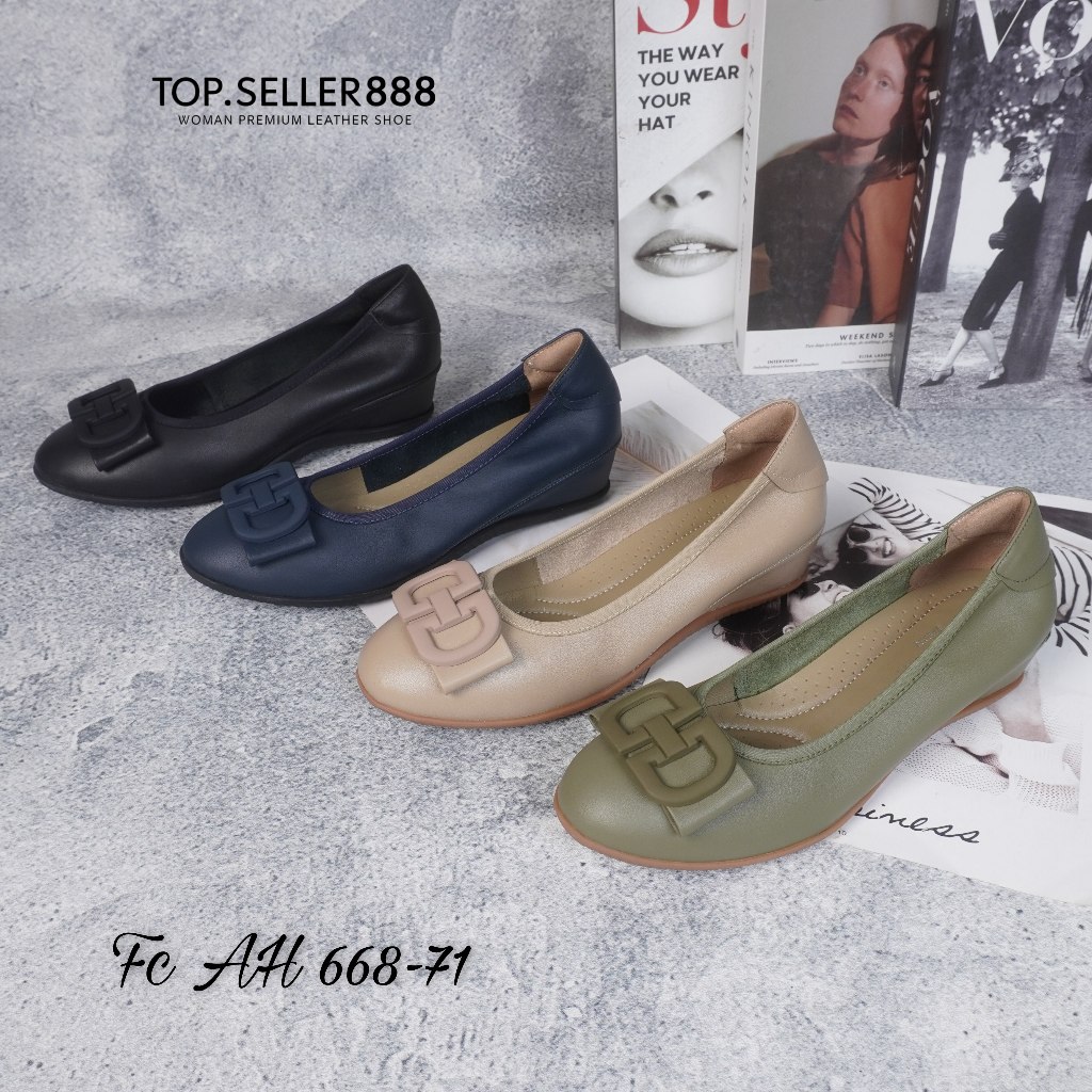 FIRST CONTACT Sepatu Wanita Wedges Elegan Kulit Asli FC 668-71