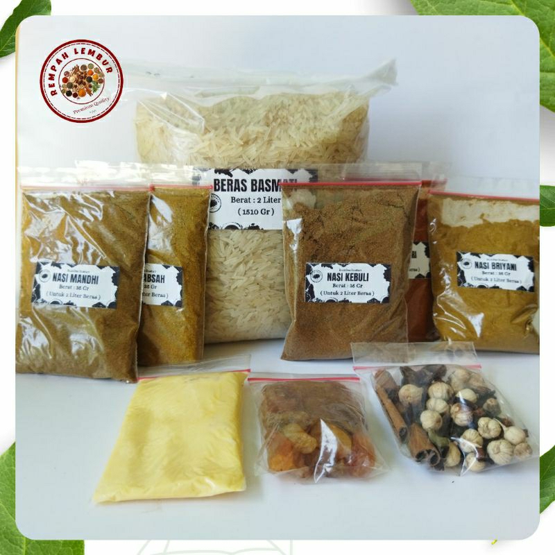 

Beras Basmati 2 Liter ( 1510 Gr ) Lengkap Dengan Bumbu Instan 50 Gr ,Minyak Samin dan Rempah gratis kismis