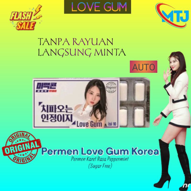 

Permen Love Korea Asli White Gum 1 Pack isi 10biji Bkin Grah Miss Girl Ladies Great Auto