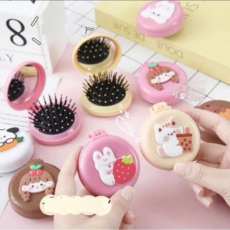 SISIR KACA LIPAT PORTABLE MINI SISIR KACA LIPAT PORTABEL