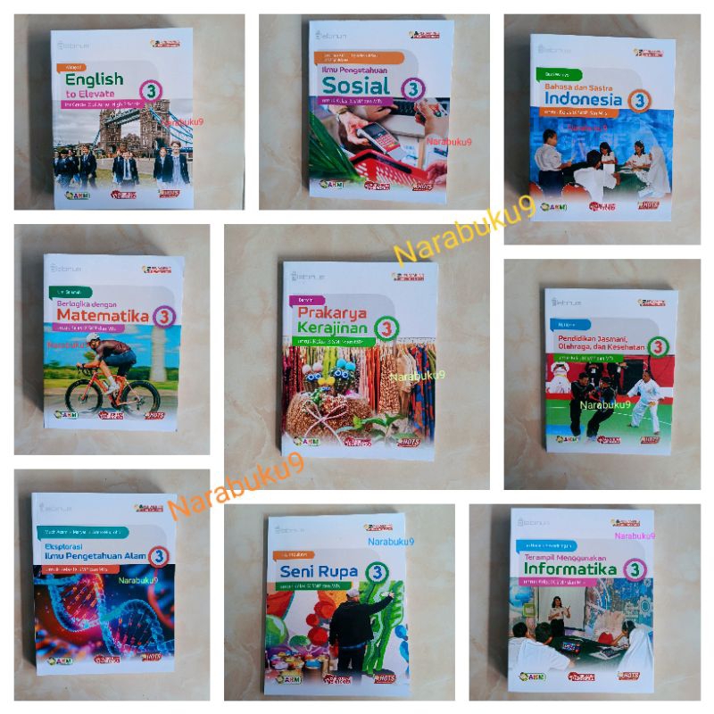 Buku paket kelas 9 SMP Kurikulum Merdeka R1 Platinum Tiga serangkai/matematika IPA IPS pjok seni rup