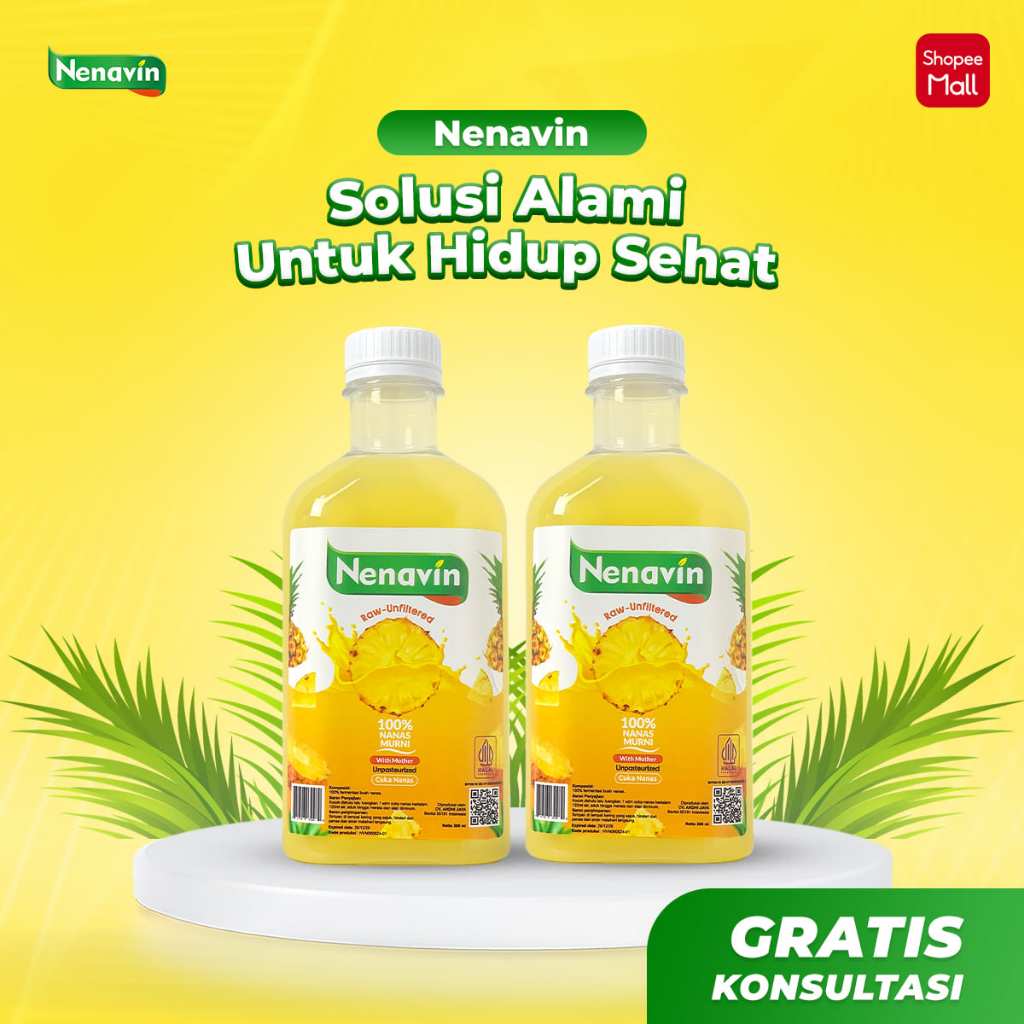 

Nenavin 2 Botol Minuman Cuka Nanas Fermentasi – Rasa Unik & Alami, 100% Nanas
