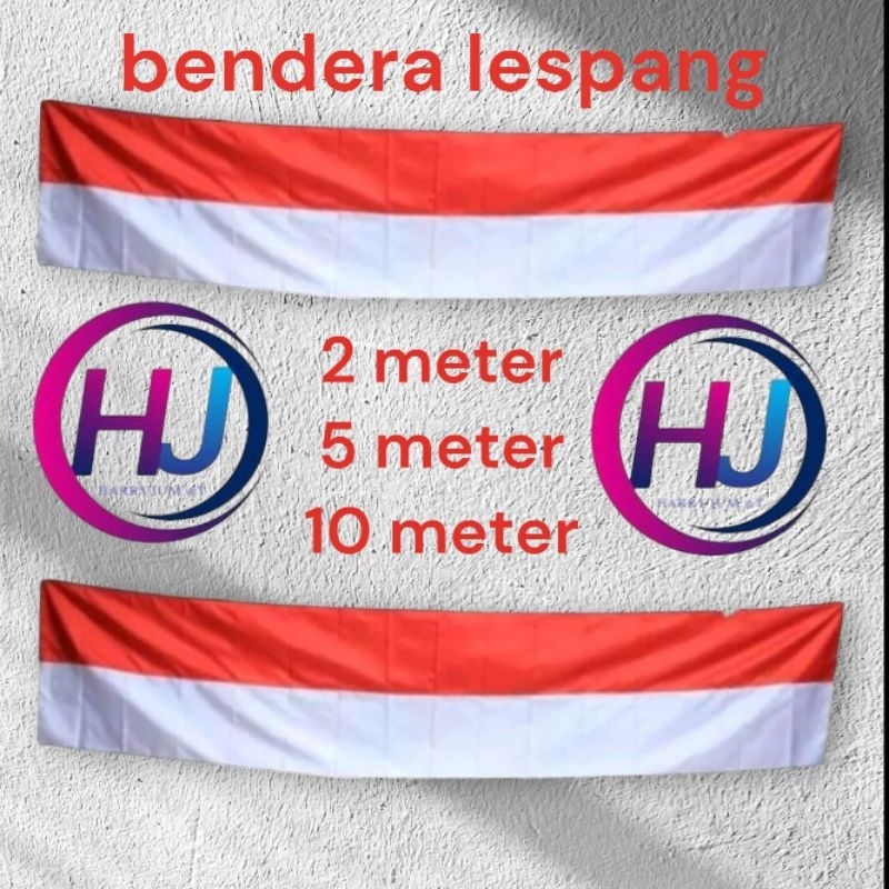 umbul umbul bendera lespang merah putih panjang 10 meter
