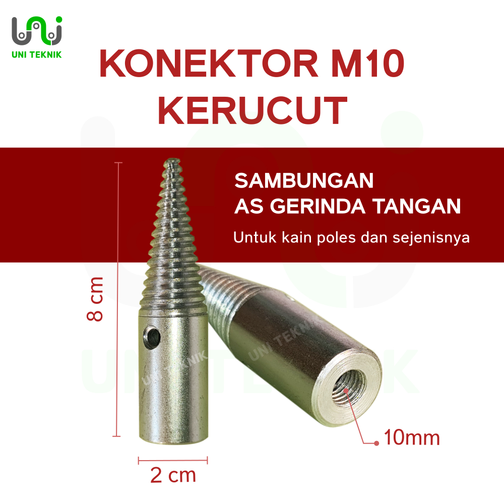 As kerucut konektor gerinda tangan / Sambungan kerucut gerinda tangan / Adaptor M10