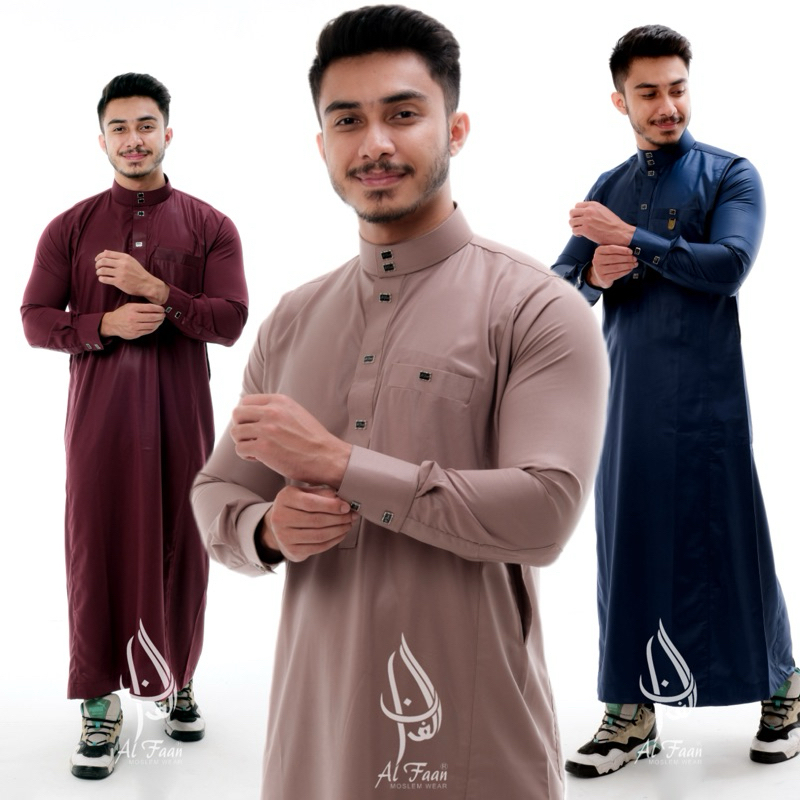 Jubah Slimfit Gamis Jubah Pria Jubah pria  muslim pria busana muslim jubba alfaan jubah Alzan hitam 