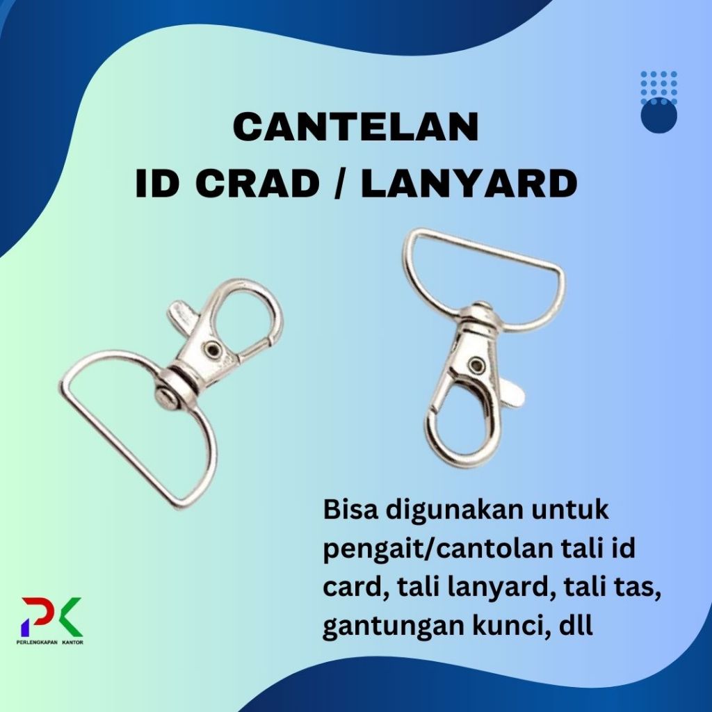 

kait cantelan tali lanyard id card /SATUAN kew-kew nikel anti karat /cantelan id card