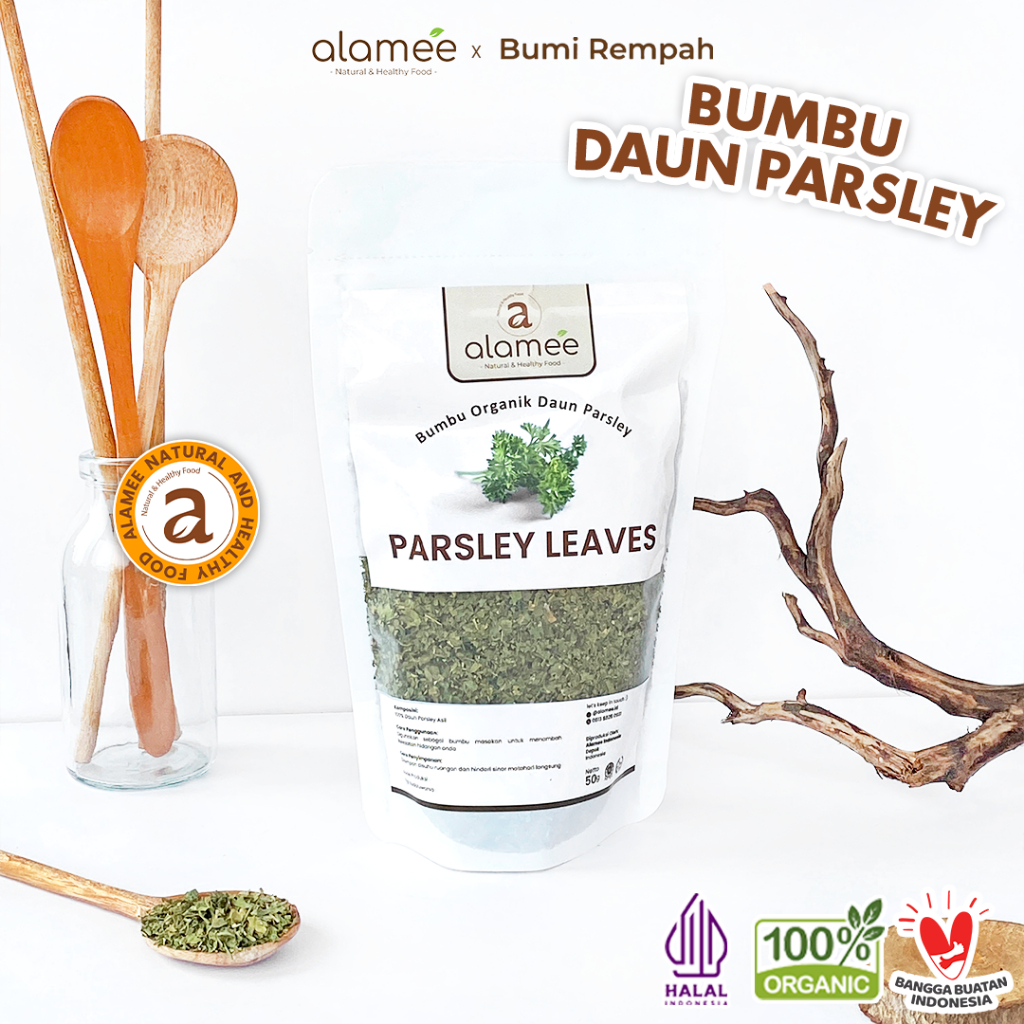 

ALAMEE Parsley Kering Dried Persley Flakes Daun Peterseli Leaves Bumbu Dapur Masak Organik 50g