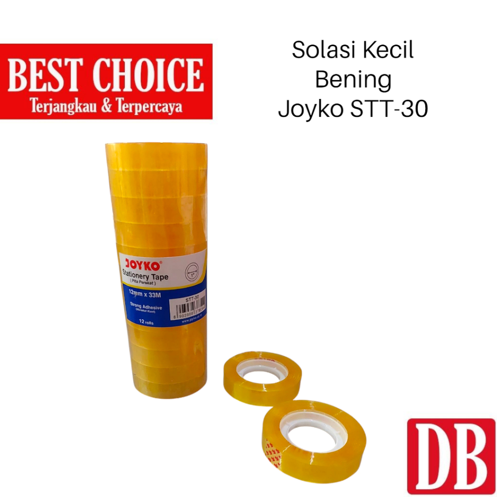 

Isolasi / Selotip / Solasi Bening Kecil Kado Joyko STT-30 12mm x 33M (12pcs)