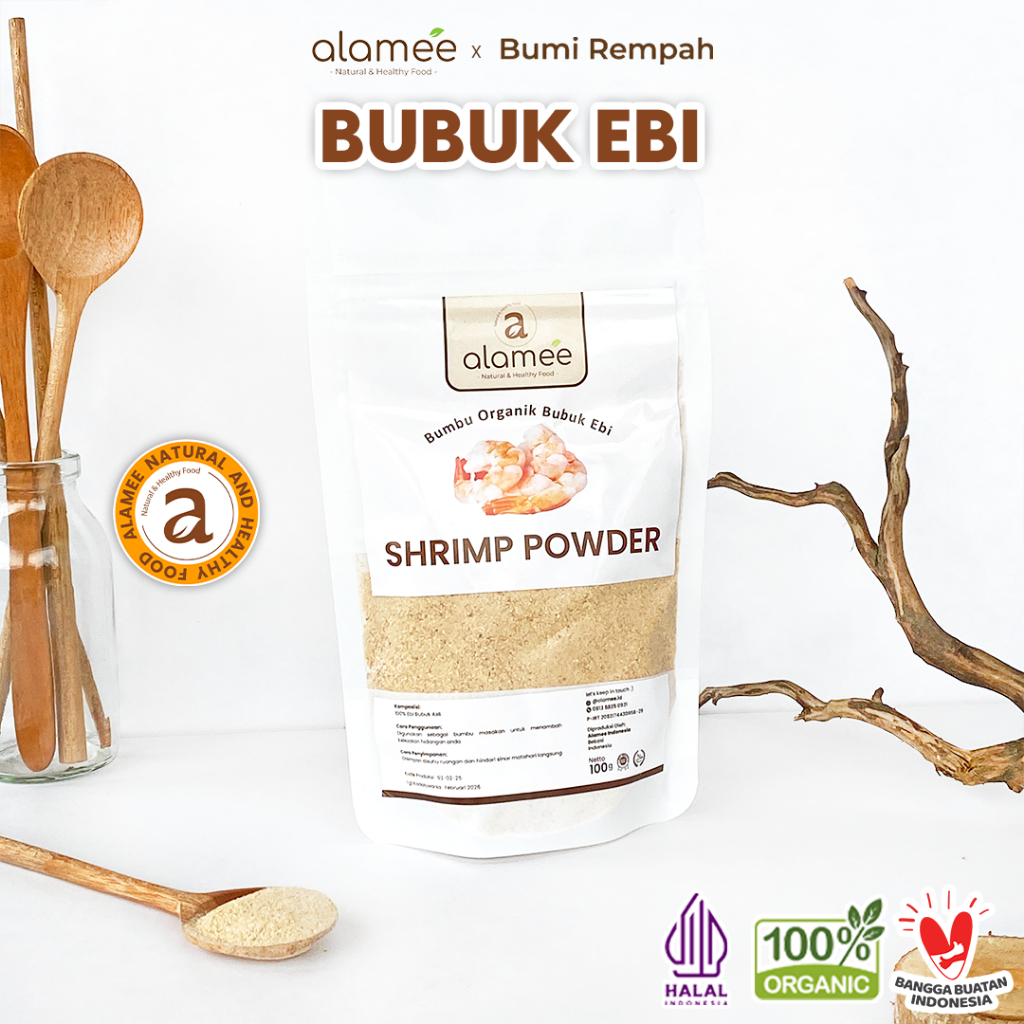 

ALAMEE Ebi Bubuk Kering Bumbu Dapur Organik Udang Shrimp Powder Giling Praktis Seasoning 100gr