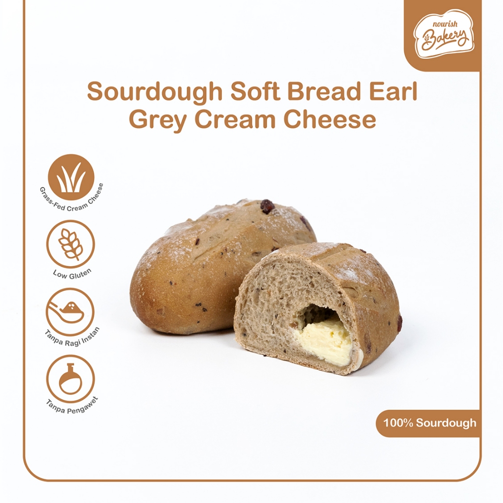 

NOB Earl Grey Cream Cheese - 100% Sourdough Soft Bread dengan Grass Fed Cream Cheese