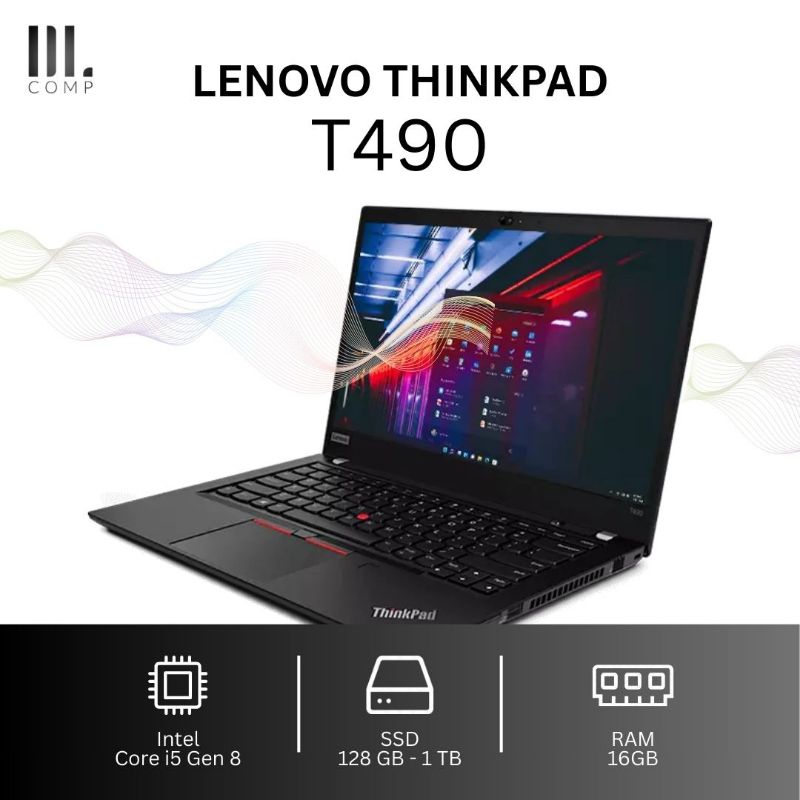 Laptop ThinkPad T490 i5 Gen 8 / RAM 16GB / SSD 128–1TB / Laptop Kantoran Second Powerful