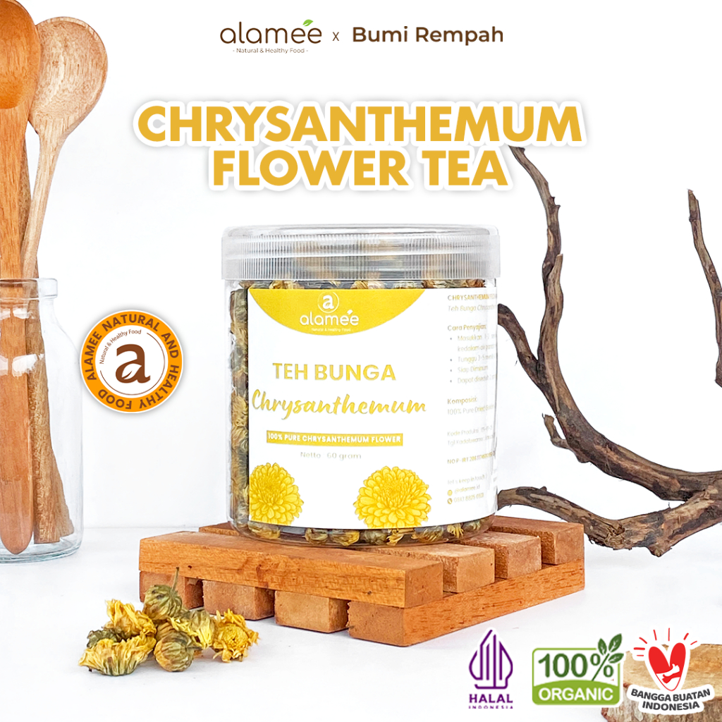 

ALAMEE Teh Bunga Chrysanthemum Tea Krisan Emas Golden Crysant Herbal Alami Organik Crysanthemum 60gr