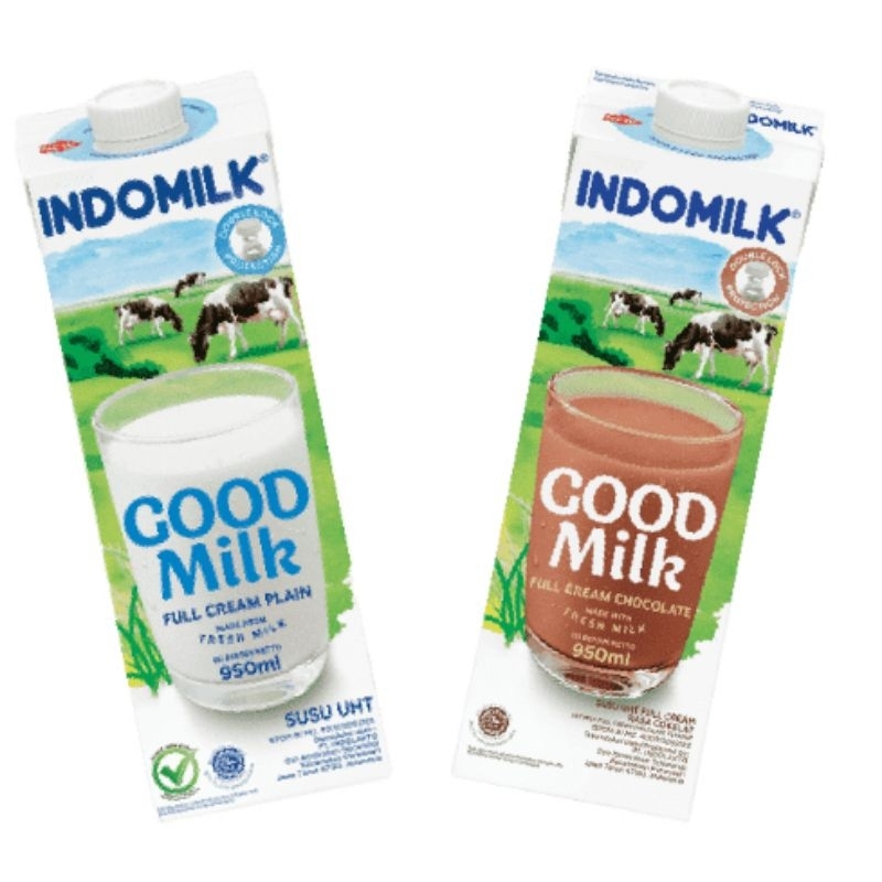 

Free Packing Kardus 950ml Susu UHT Indomilk Good Milk Full Cream Plain Chocolate Cokelat Coklat