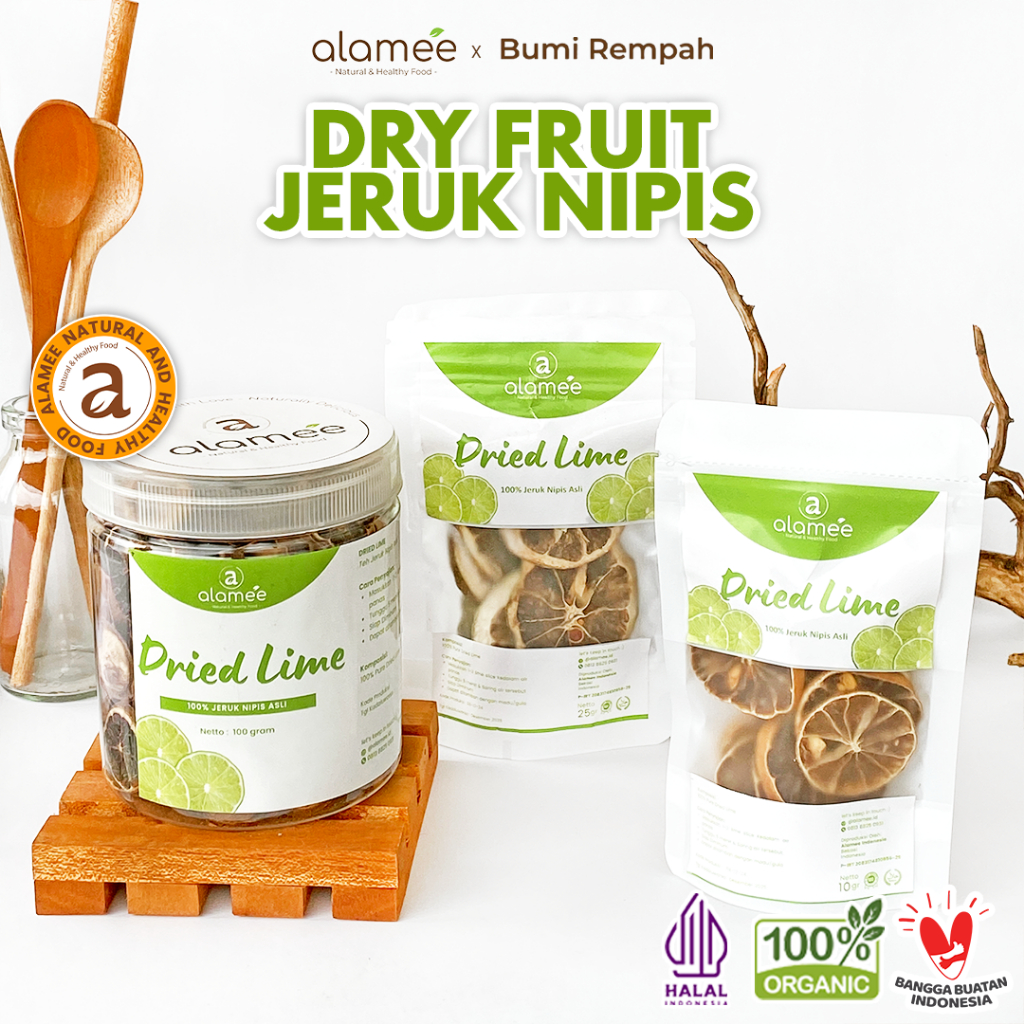 

ALAMEE Jeruk Nipis Kering Dried Lime Slice Tea Teh Herbal Buah Iris Organik Siap Seduh Minum