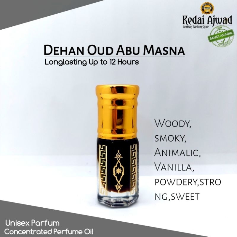 Dehan Oud Abu Masna Surrati 3ml | Parfum Gaharu Dehan Oud Abu Masna By Surrati Bibit Murni 100% Tanp
