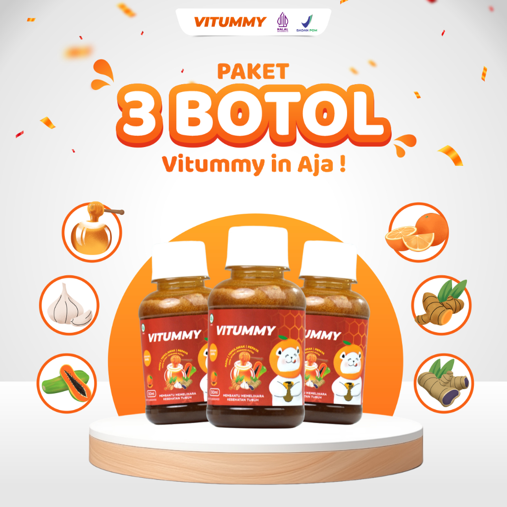 Paket 3 botol Madu Vitummy 130 ML