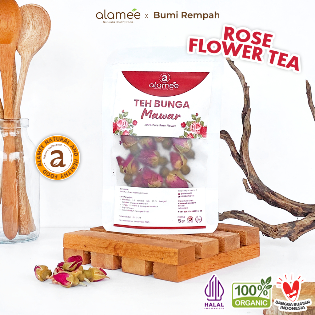 

Teh Bunga Mawar Rose Flower Kemasan Toples Flower Tea Organik Kering Dried Alami Organic 5gr