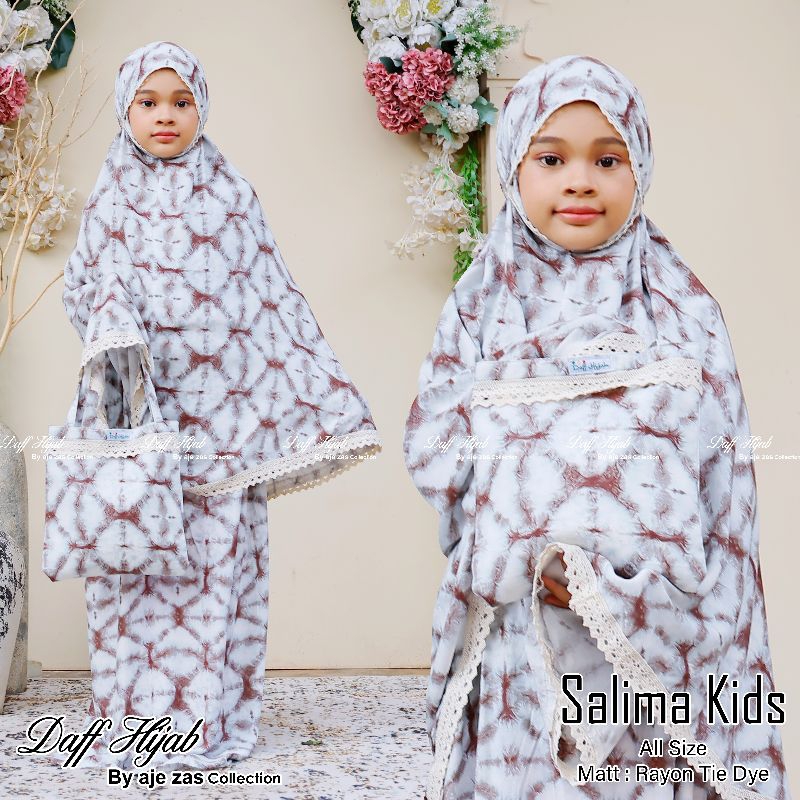 DAFF HIJAB//MUKENA ANAK RAYON TIE DYE MOTIF PELANGI