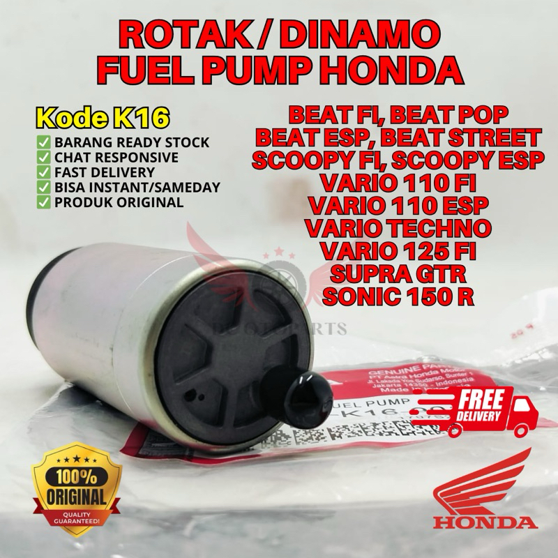 K16 ROTAK DINAMO FUEL PUMP BEAT FI ORIGINAL AHM HONDA, ROTAK HONDA BEAT POP, ROTAK BEAT ESP, ROTAK B