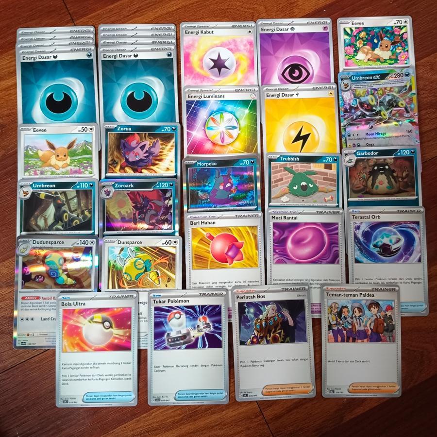 Kartu TCG Pokemon Indonesia - Deck ringkas custom Umbreon ex BONUS