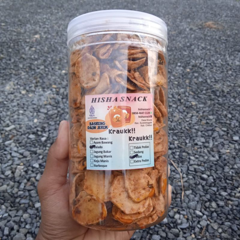 

Basreng Koin Segara 300gr kemasan toples