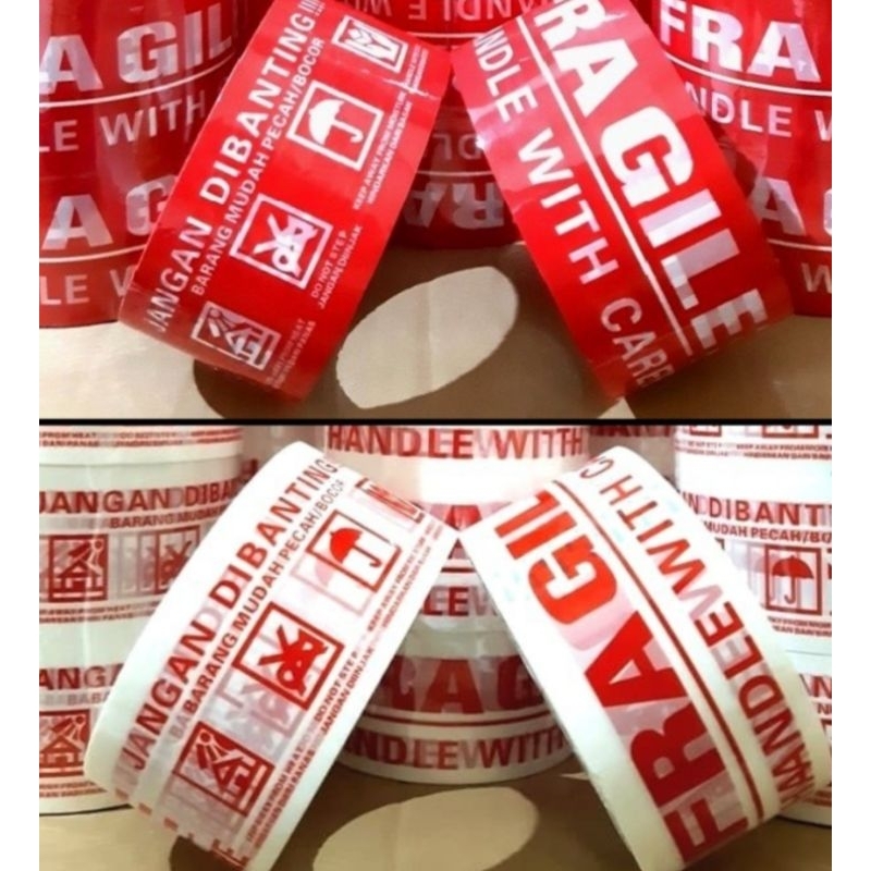 

Q (Q10) LAKBAN FRAGILE MERAH JANGAN DIBANTING DAN VIDEO UNBOXING/200 YARD /TEBAL 2 INC/48 MM