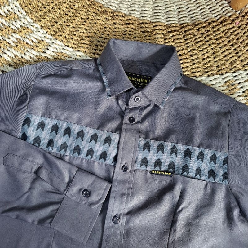 Kemeja Pria Abu Tua – Toyobo Minion Premium - Kemeja pria