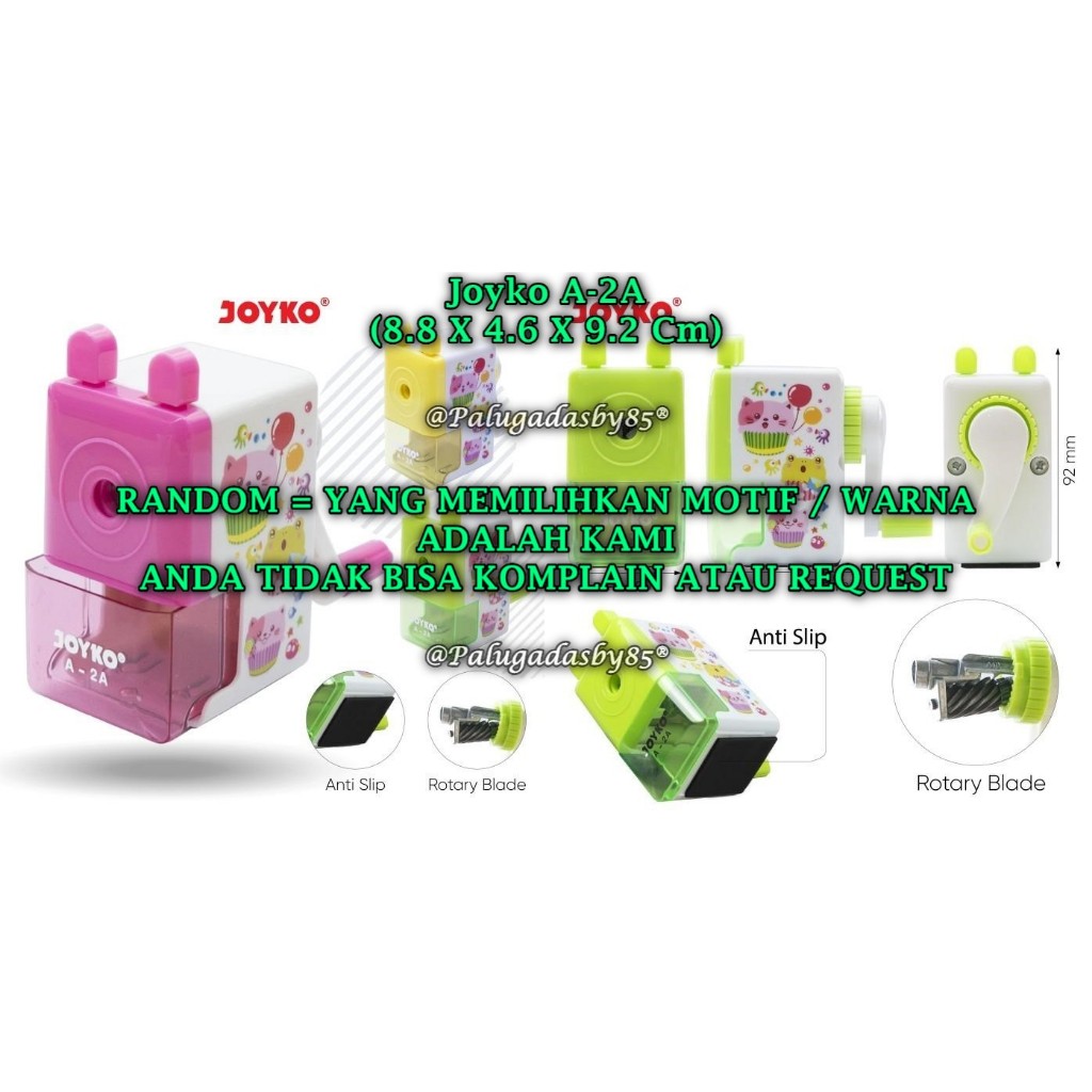 

(1 Biji) GROSIR Rautan Meja JOYKO A-2A Rautan Putar / Sharpener Rautan Serutan Putar Joyko A-2A