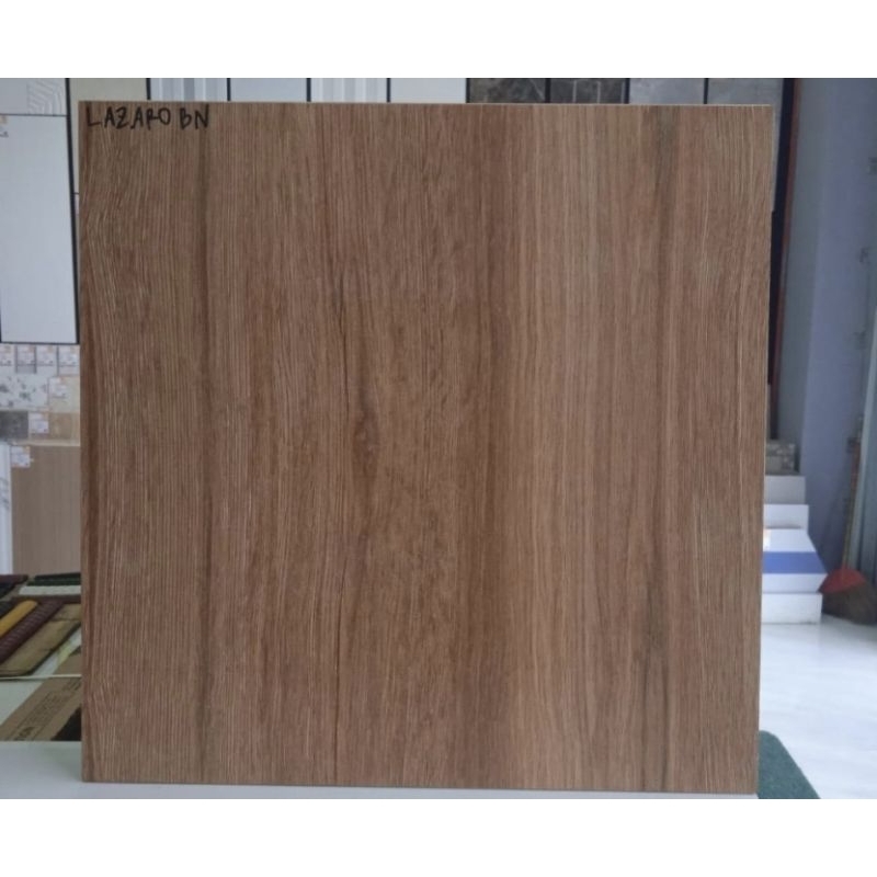 keramik lantai kamar mandi teras dapur rumah UNO 50x50 LAZARO BN kayu matt coklat