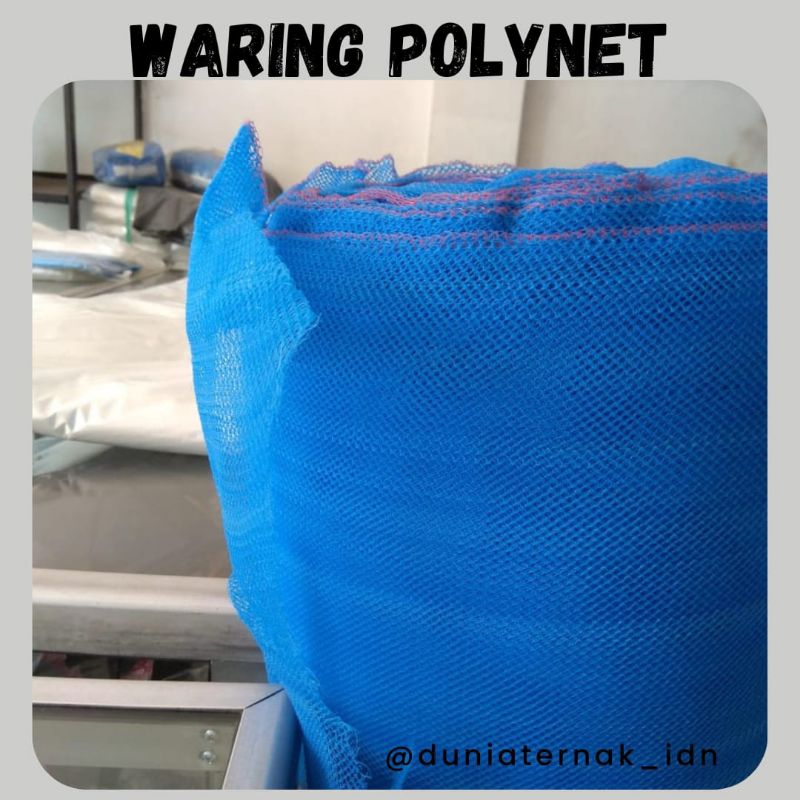 Waring jaring Polynet biru panjang 100m 90m 80m 50m 25m 20m x 120cm