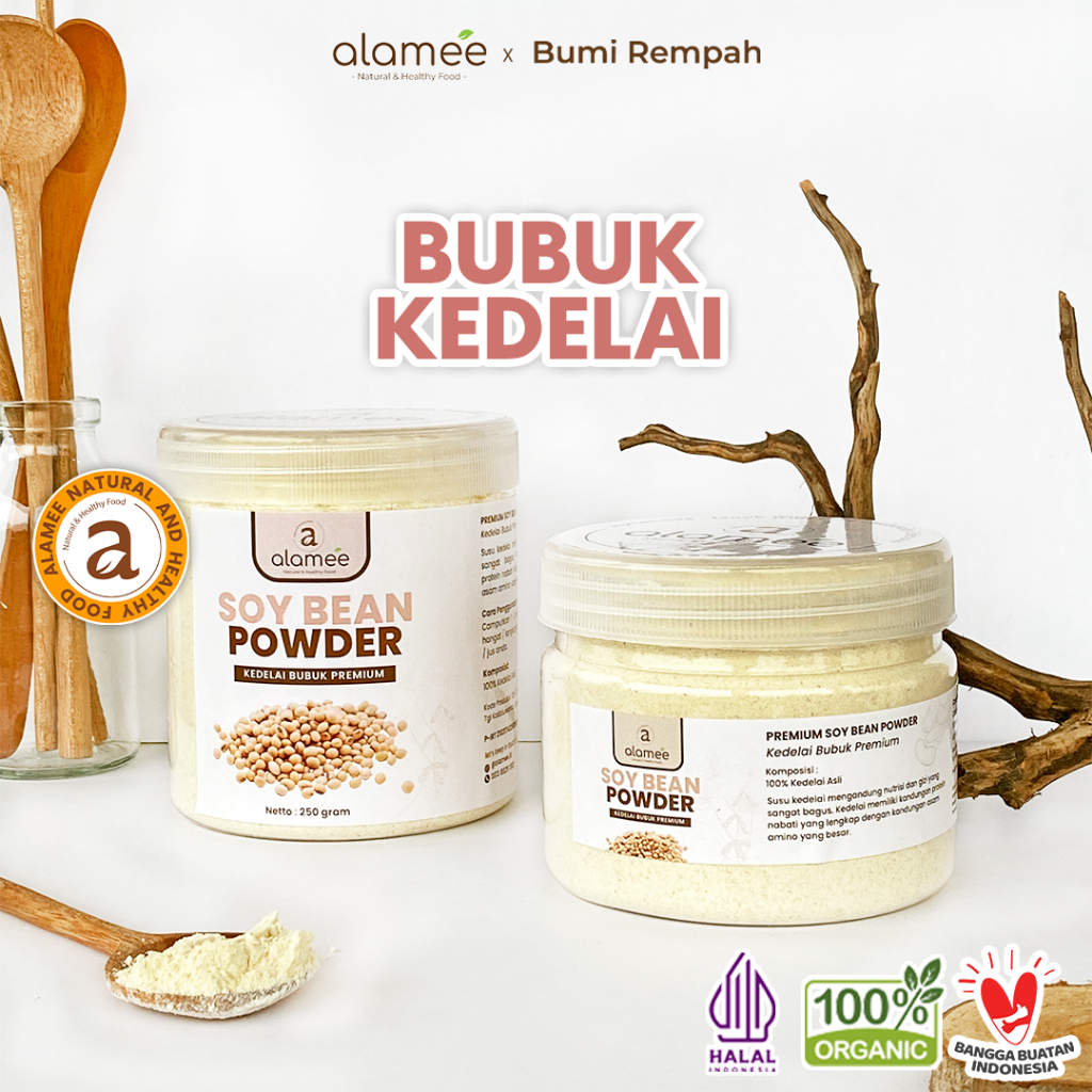 

ALAMEE Soy Milk Bean Powder PREMIUM Bubuk Susu Kacang Kedelai Murni Tinggi Protein Tanpa Gula 250gr