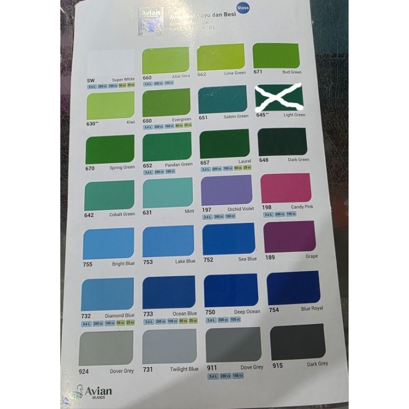 Cat Kayu dan Besi Avian 1 Kg (0,9 Liter)