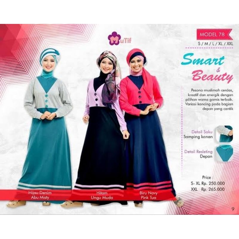 DISKON 50% Gamis Mutif GMS 078 Gamis Kaos Mutif Wanita Dewasa Simple