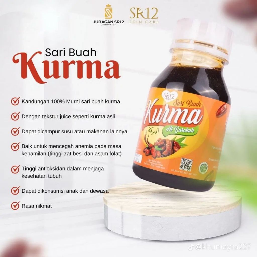 

Sari Buah Kurma Al Barokah SR12 Herbal - Sari Kurma Suplemen Makanan & Kesejahtraan, Mencegah Anemia