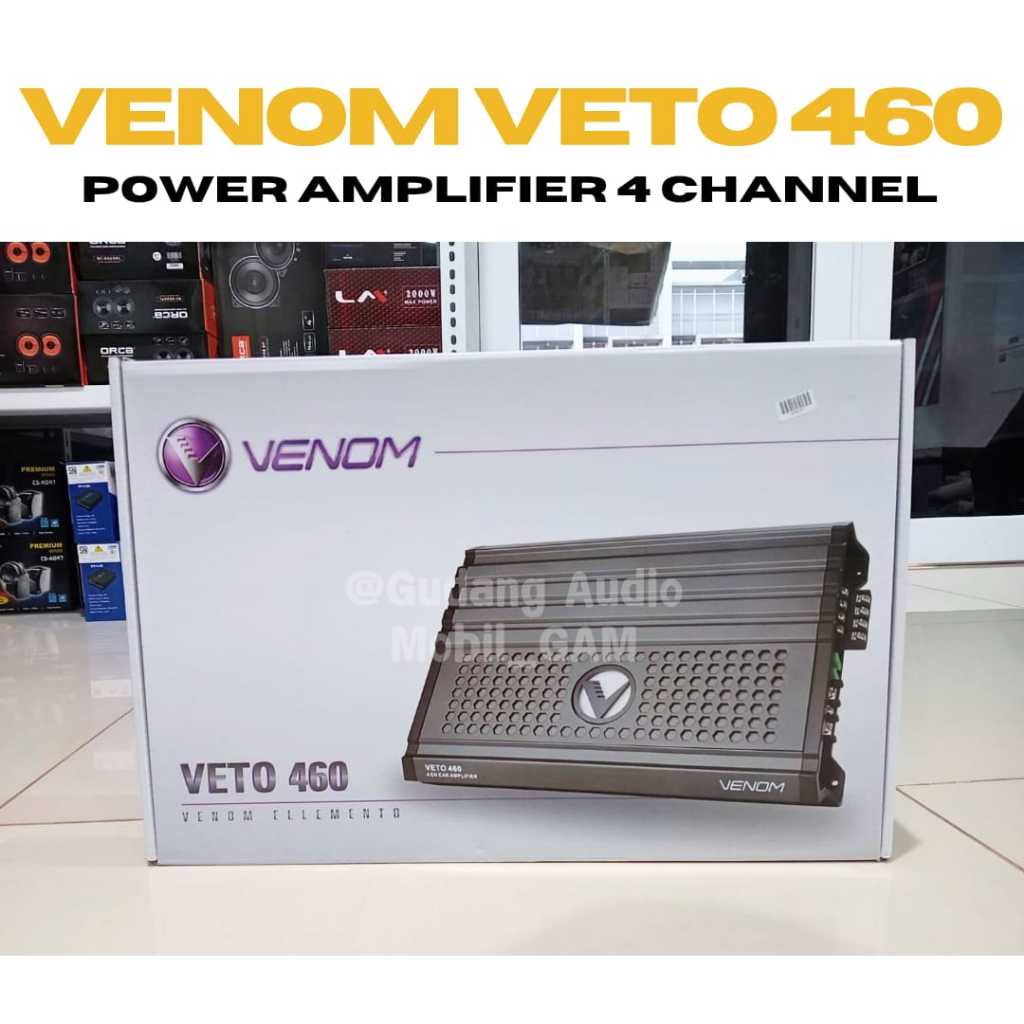 Venom Elemento Veto 460 Power Amplifier 4CH 4 Channel Audio Mobil